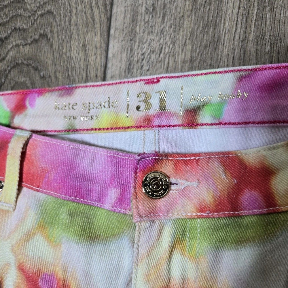 KATE SPADE New York Broome Street Colorful Abstract Skinny Stretch Jean SZ 34x24 - Picture 2 of 9